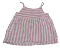 Růžovo-bílý pruhovaný top H&M