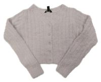 Světlerůžový chlupatý propínací crop svetr New Look