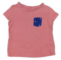 Růžové tričko s kapsou se srdíčky La REDOUTE