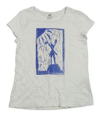 Bílé tričko se zajíčkem H&M