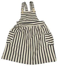 Světlebéžovo-černé pruhované cargo šaty H&M
