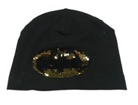 Černá čepice s Batmanem z překlápěcích flitrů H&M