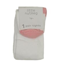 Nové - bílo-růžové punčocháče little nutmeg