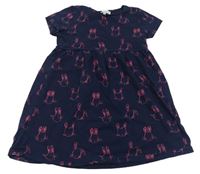 Tmavomodré šaty se zajíčky Bluezoo