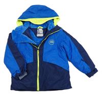 Cobaltově modro-tmavomodrá šusťáková funkční zimní bunda s kapucí Wed'ze