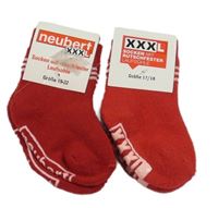 Nové - 2x - Červené ponožky vel. 17/18 a 19/22