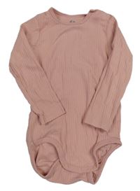 Pudrové žebrované body H&M