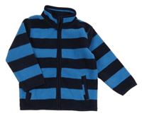 Tmavomodro-modrá pruhovaná flecová propínací mikina Topomini