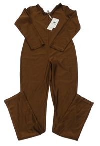 Nové - tmavohnědý elastický cvičební overal iEFiEL