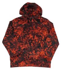 Červeno-černá batikovaná sportovní mikina s kapucí Sonneti