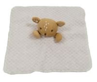 Bílo/světlerůžový vzorovaný plyšový usínáček s medvídkem 