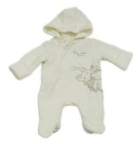 Bílá vzorovaná vyteplená podšitá kombinéza s Dumbem a kapucí Disney