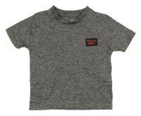 Tmavošedé melírované funkční sportovní tričko s logem Reebok