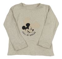 Světlebéžové melírované triko s Mickey George