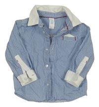 Modro-bílo-tmavomodrá vzorovaná košile C&A