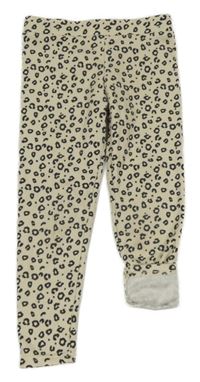 Smetanovo-černé vzorované teplákové legíny PRIMARK