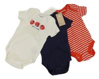 Nové - 3x Červeno-bílé pruhované + tmavomodré + bílé body Lupilu 