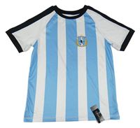 Nové - Bílo-světlemodrý pruhovaný fotbalový dres Argentina Dunnes