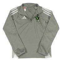 Šedo-bílá funkční fotbalová mikina se znakem Adidas