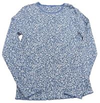Modré květované žebrované triko George