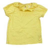 Žluté tričko s volánem s madeirou F&F