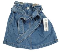 Modrá riflová paper bag sukně s páskem zn. Matalan
