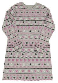 Šedé melírované vzorované bavlněné šaty George