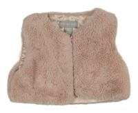 Starorůžová kožešinová podšitá vesta Primark