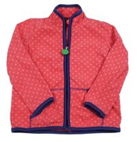 Tmavorůžová puntíkatá fleecová propínací mikina TCM