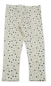 Bílé puntíkaté zateplené legíny