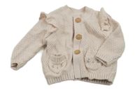 Světlerůžový propínací svetr s kapsami s čumáky a volánky Mothercare