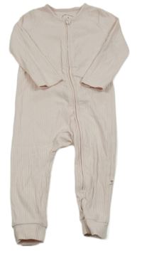 Světlerůžový žebrovaný overal F&F