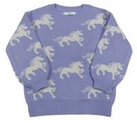 Levandulový svetr s jednorožci M&S