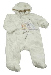 Smetanová chlupatá zateplená kombinéza s Púem s Íjáčkem a kapucí Disney