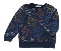 Tmavomodrá mikina s dinosaury C&A