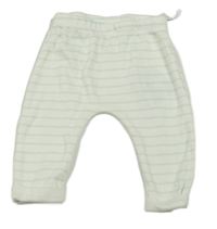 Smetanovo-světlemodré pruhované tepláky Ergee