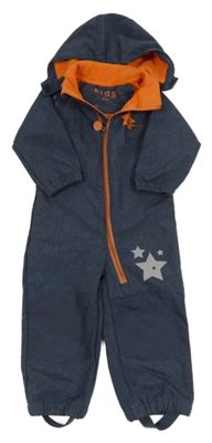 Tmavomodrá melírovaná softshellová kombinéza s kapucí Tchibo