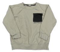 Béžová mikina s kapsou a nápisem Little Kids