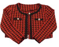 Černo-černé vzorované bolerko s krajkou