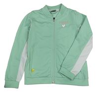 Světlezeleno-bílá sportovní propínací mikina se srdcem Puma