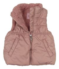 Starorůžová puntíkatá šusťáková zateplená vesta Cherokee