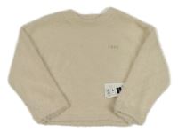 Nové - Béžový chlupatý svetr s nápisem Dunnes