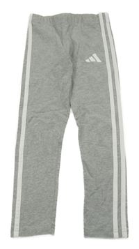 Šedé melírované legíny s logem Adidas
