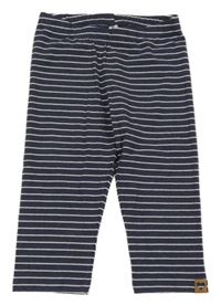 Tmavomodro-bílé pruhované capri legíny Yigga