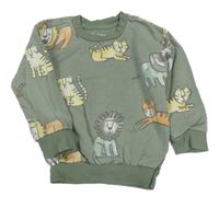 Khaki mikina se zvířaty Nutmeg