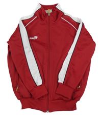 Červeno-bílá sportovní propínací mikina Jako