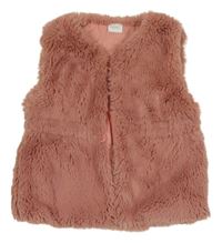 Starorůžová kožešinová podšitá vesta Next