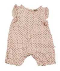 Světlerůžový vzorovaný bavlněný kraťasový overal Smile