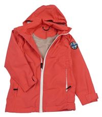 Jahodová šusťáková jarní bunda s kapucí Rukka