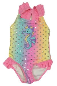 Barevné jednodílné plavky s hvězdami a mořským koníkem Kiki&Koko